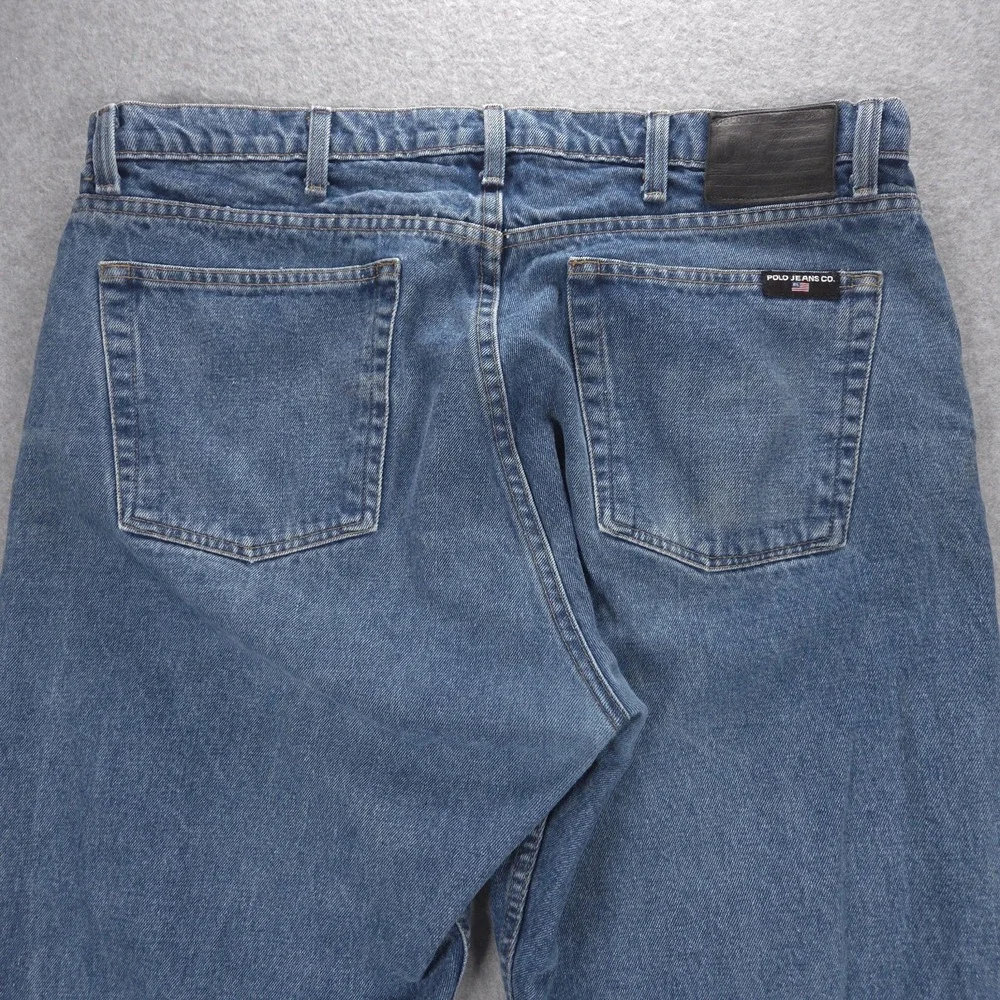 Polo Jean Co Ralph Lauren Vintage Mens 40x30 Indigo Blue Relaxed Denim Jeans Y2K